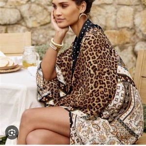 Altar’d State Animal Print/Polka Dot/Paisley Patchwork Kimono